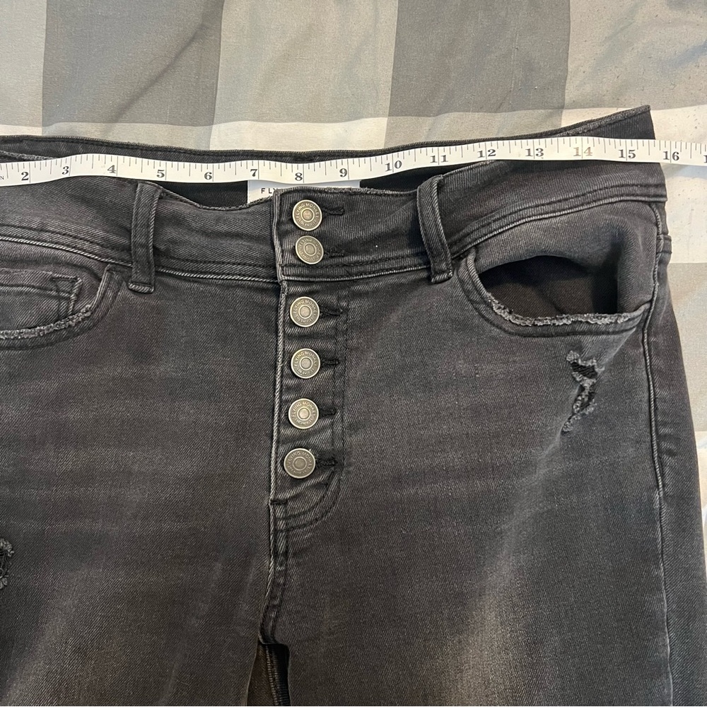 Flying Monkey Atomic High Rise Skinny Jeans Exposed Button Fly in Black size 29 - Picture 10 of 13
